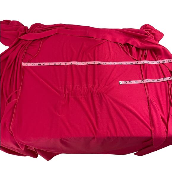 Natori Long Belted Robe Inner Tie Classic Feminine Lounge Cranberry Size Large - Picture 9 of 12